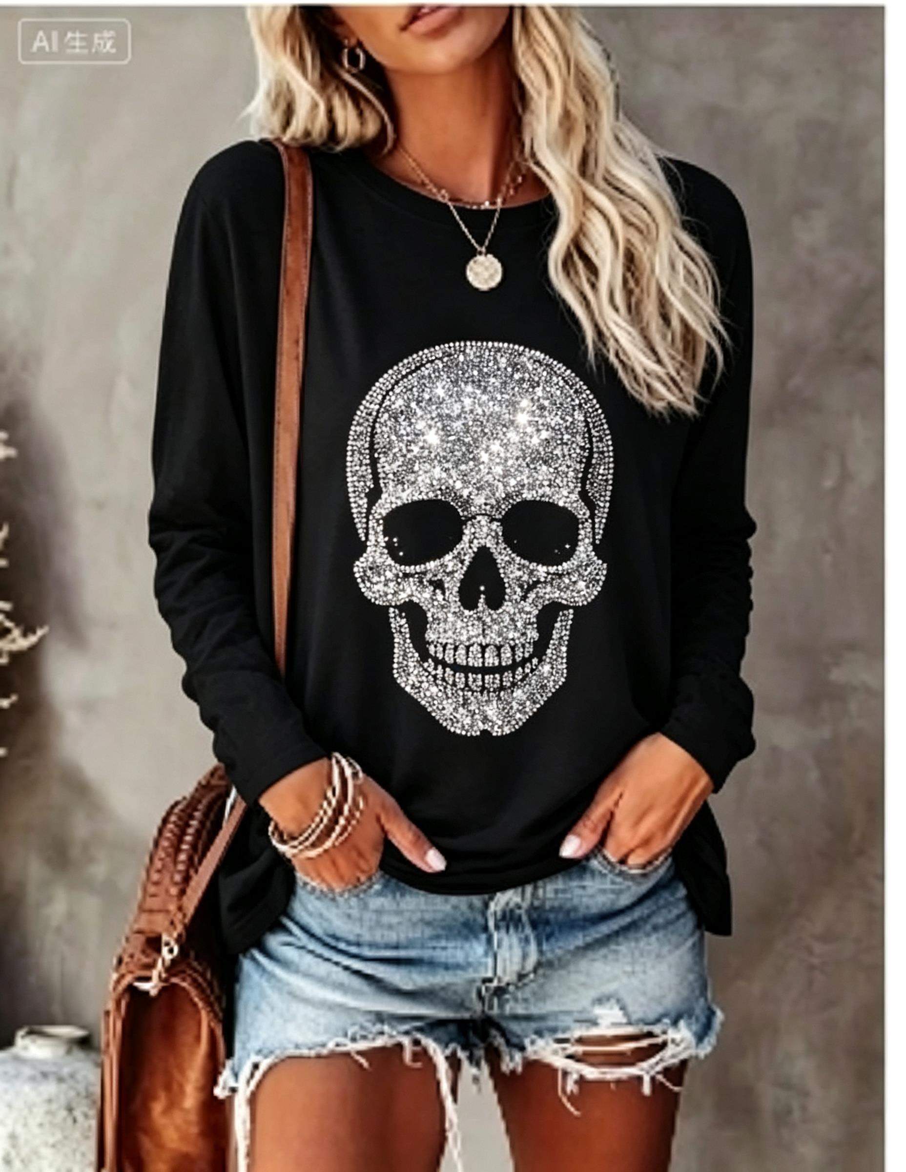 Camiseta Feminina de Manga Lon - Wallpaper avaliação e preço