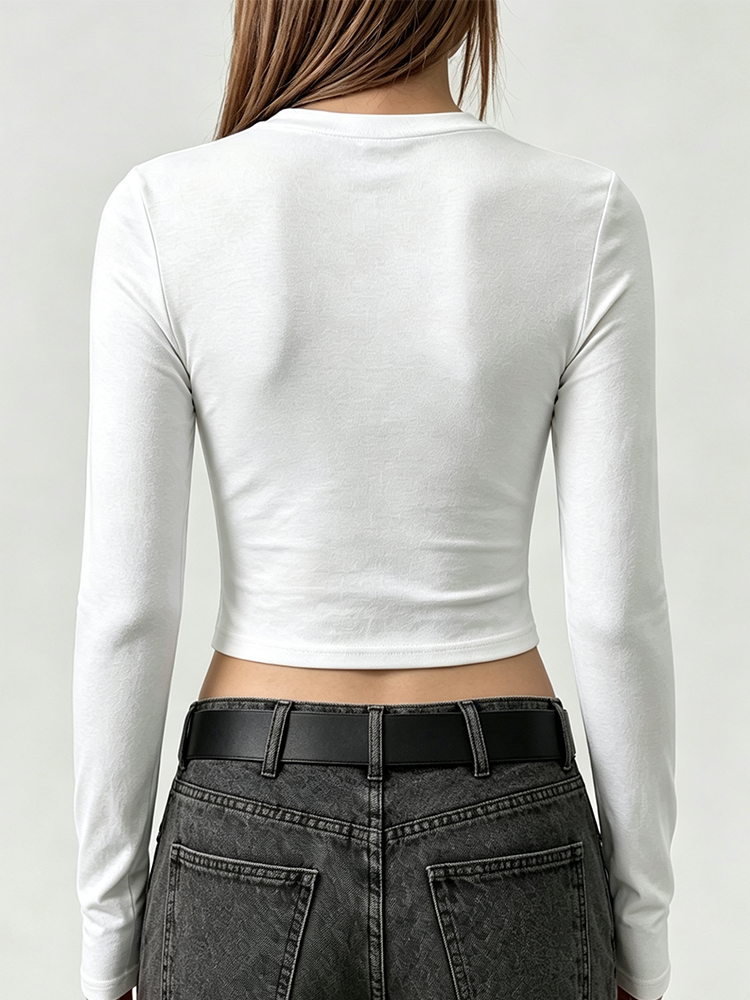 Camiseta Feminina de Manga Lon - Wallpaper avaliação e preço