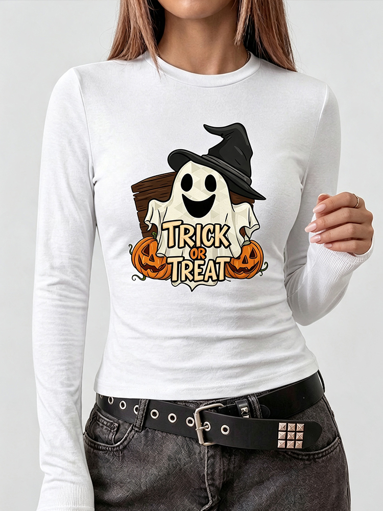 Camiseta Feminina de Manga Lon - Wallpaper avaliação e preço