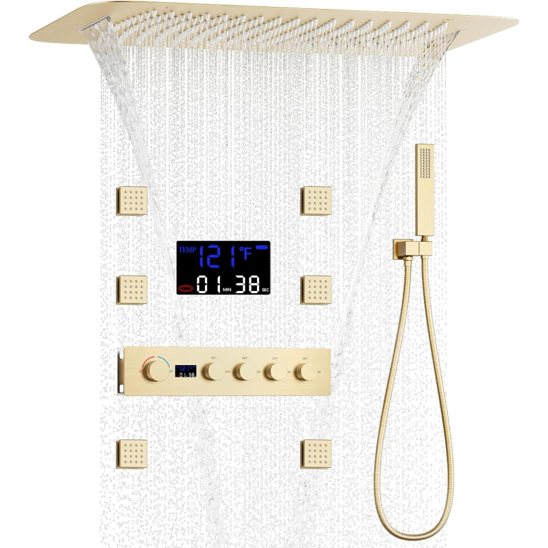 Latão escovado ouro display di - Faucet avaliação e preço